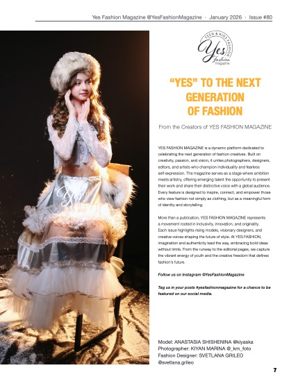 Yes Fashion Magazine, Issue #80, January 2026, page 7