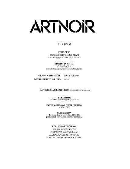 ARTNOIR Issue 26, October 2026, page 2