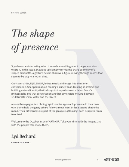 ARTNOIR Issue 23 vol 2, October 2026, page 5