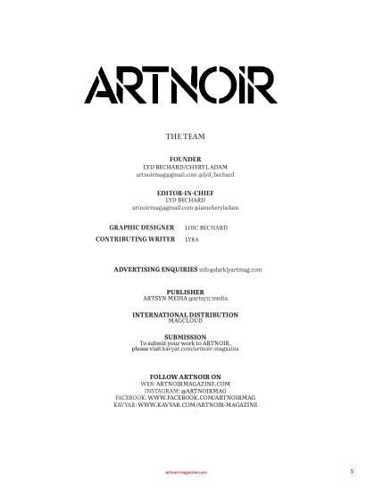 Артнуар, журнал. Октябрь 2026, выпуск 29 (ARTNOIR Issue 29, October 2026), page 5