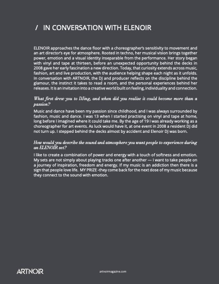 ARTNOIR Issue 23 vol 1, October 2026, page 8