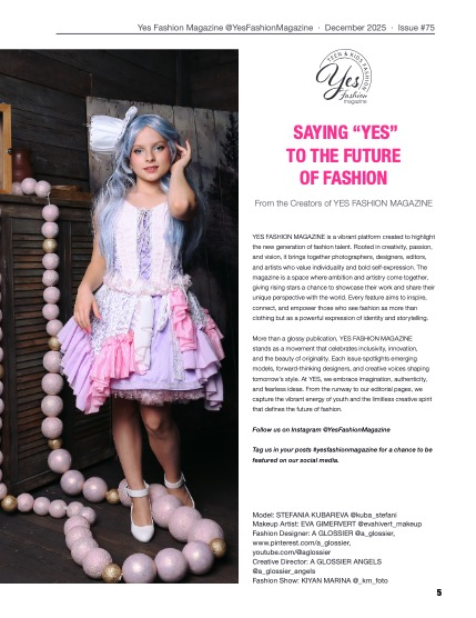 Yes Fashion Magazine, Issue #75, December 2025, page 5