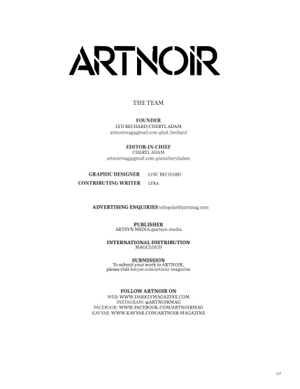 ARTNOIR Issue #10 August 2026, page 7