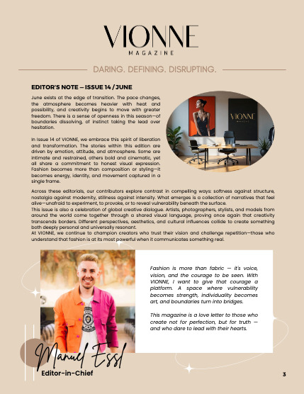 VIONNE Magazine - ISSUE #14 - JUNE, page 3